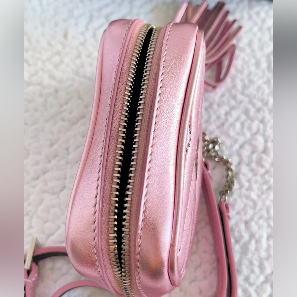 SAINT LAURENTYSL Metallic Calfskin Matelasse Monogram Baby Lou Camera Bag - Picture 13 of 16